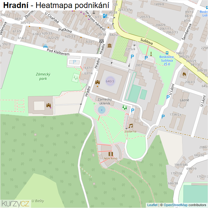 Mapa Hradní - Firmy v ulici.