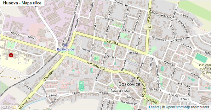 Husova - mapa ulice