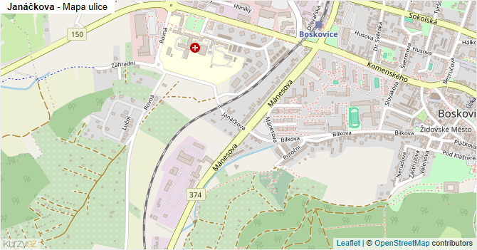Janáčkova - mapa ulice