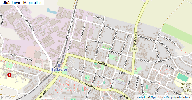 Jiráskova - mapa ulice