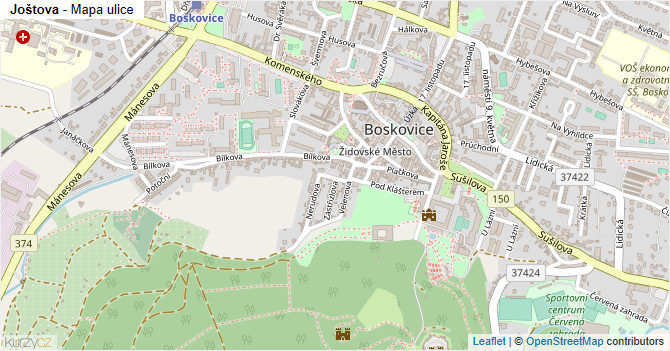 Joštova - mapa ulice
