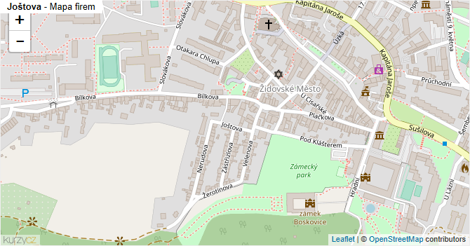 Joštova - mapa firem