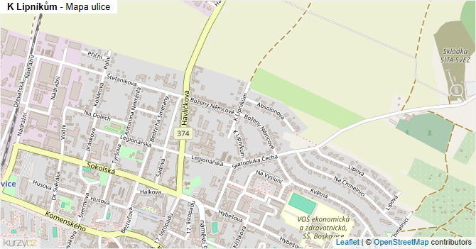 K Lipníkům - mapa ulice