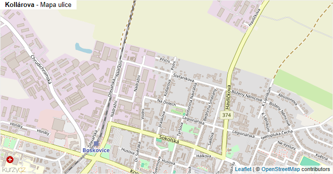 Kollárova - mapa ulice