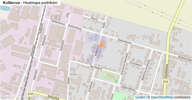 Kollárova - mapa podnikání
