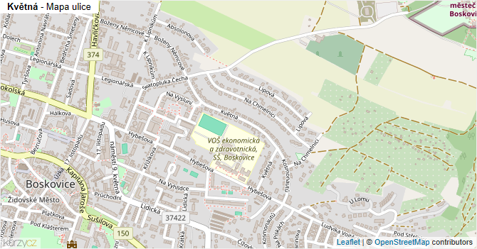 Květná - mapa ulice