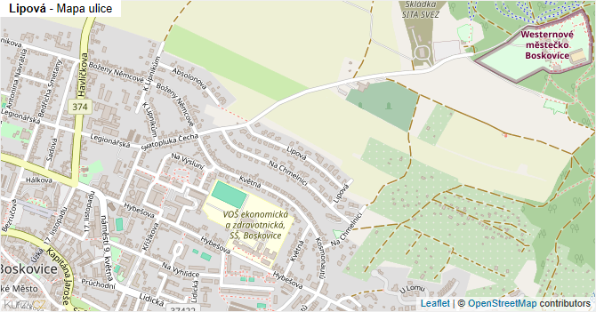 Lipová - mapa ulice