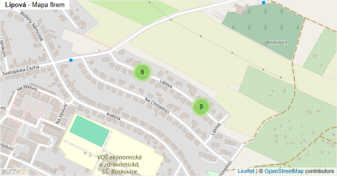 Lipová - mapa firem