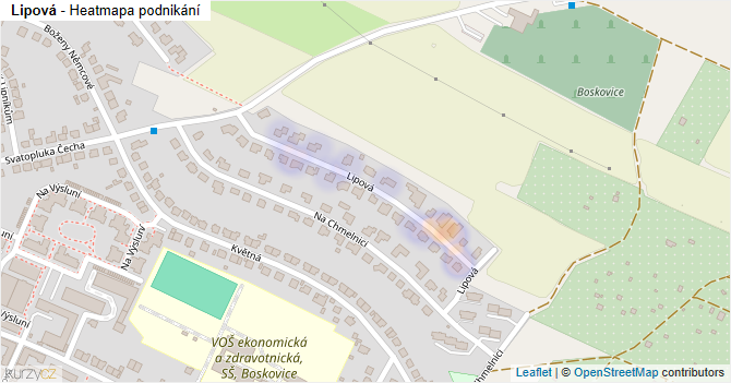 Lipová - mapa podnikání