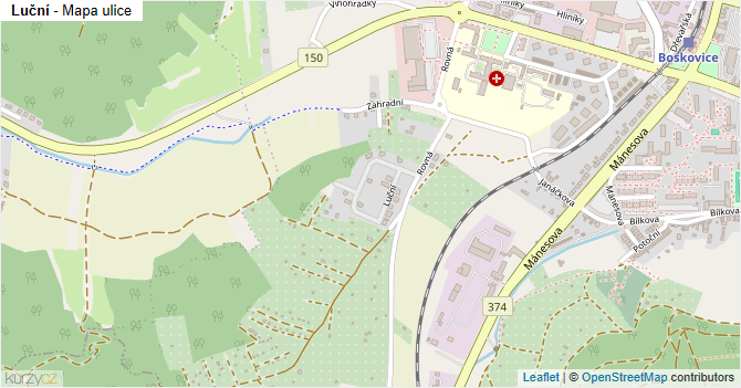 Luční - mapa ulice