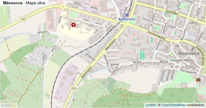Mánesova - mapa ulice