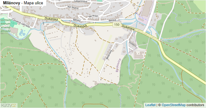 Milánovy - mapa ulice