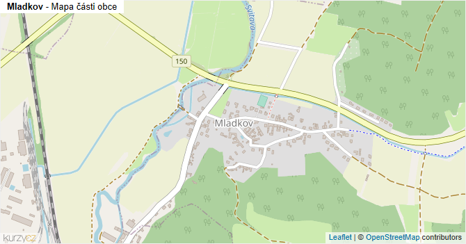 Mladkov - mapa části obce