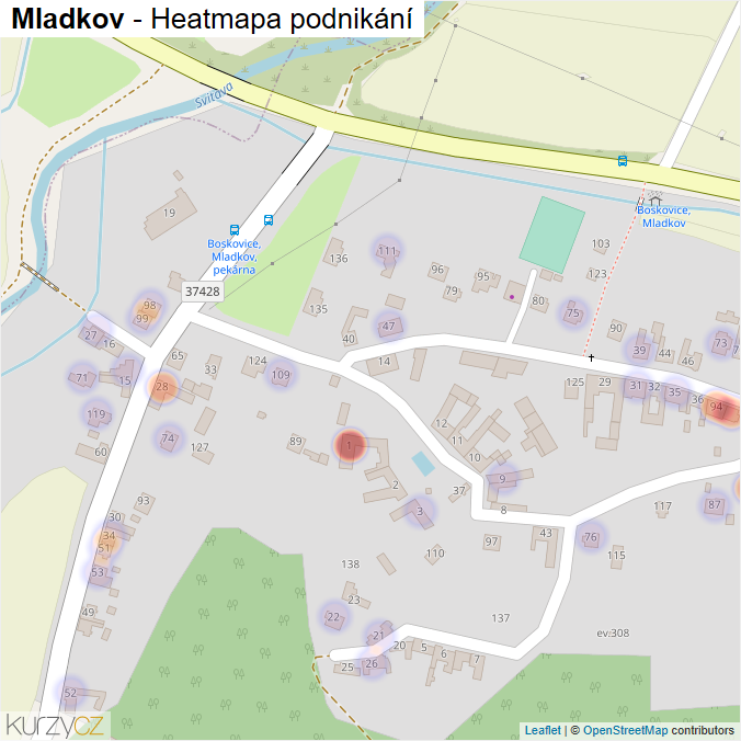Mapa Mladkov - Firmy v části obce.