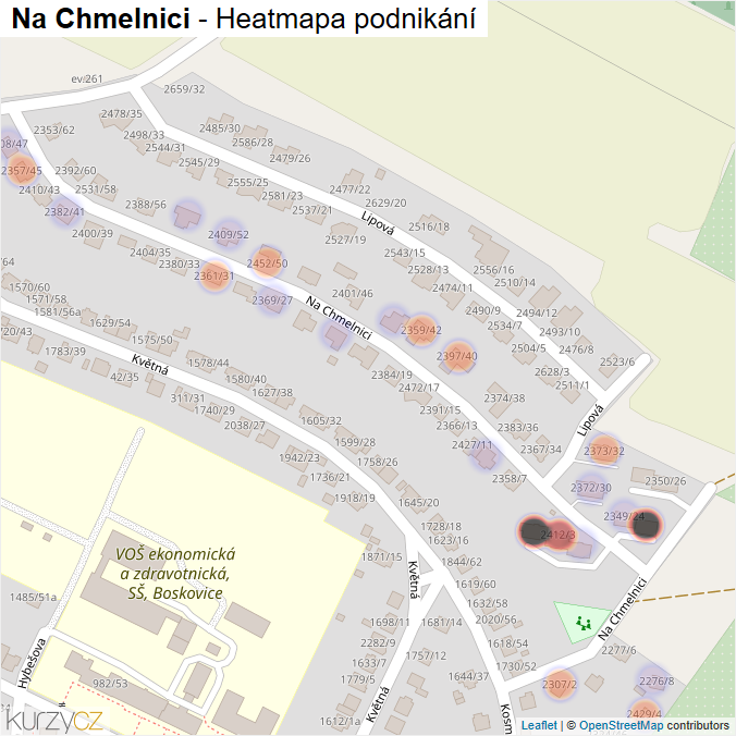 Mapa Na Chmelnici - Firmy v ulici.
