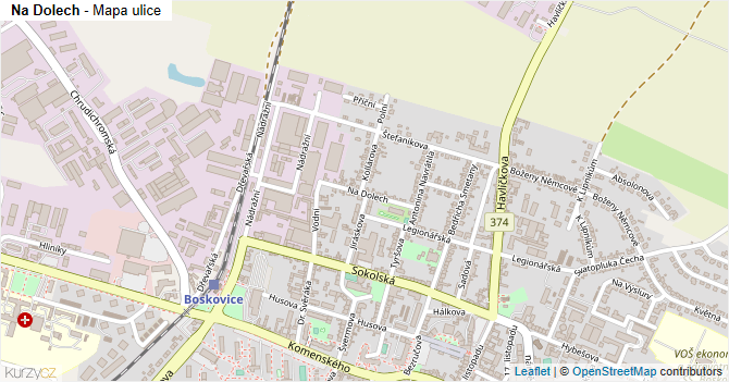 Na Dolech - mapa ulice
