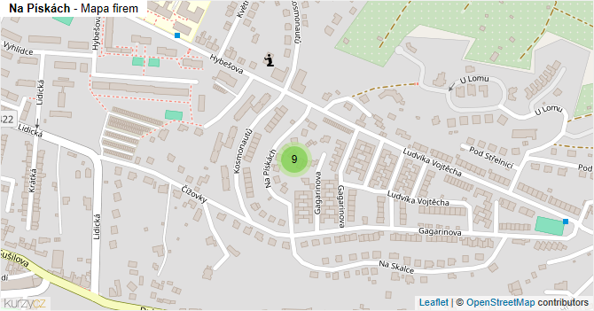 Na Pískách - mapa firem