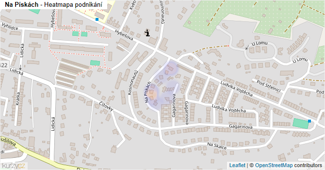 Na Pískách - mapa podnikání
