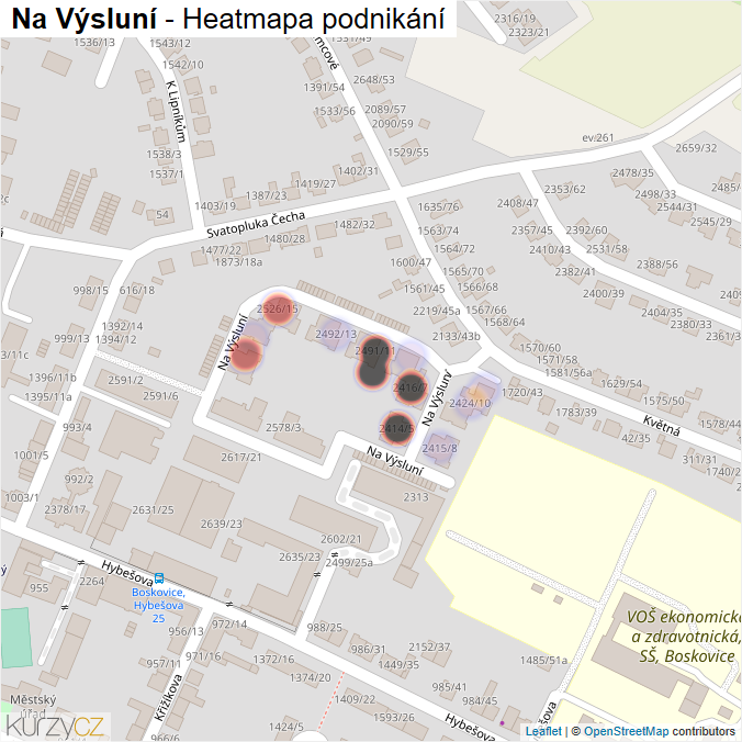 Mapa Na Výsluní - Firmy v ulici.