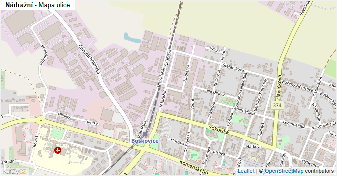 Nádražní - mapa ulice
