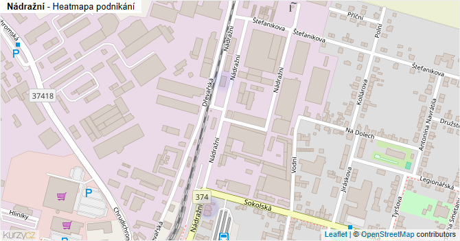 Nádražní - mapa podnikání