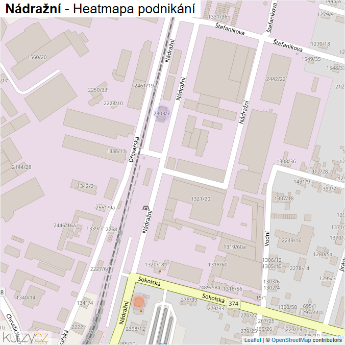 Mapa Nádražní - Firmy v ulici.