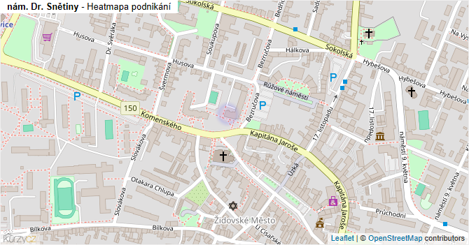 nám. Dr. Snětiny - mapa podnikání