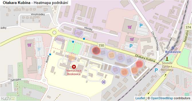 Otakara Kubína - mapa podnikání