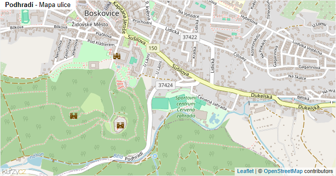 Podhradí - mapa ulice