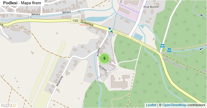 Podlesí - mapa firem
