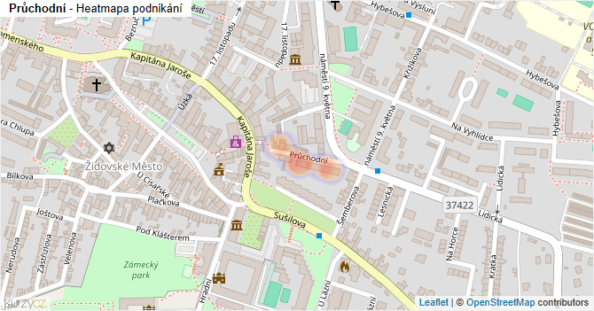 Průchodní - mapa podnikání
