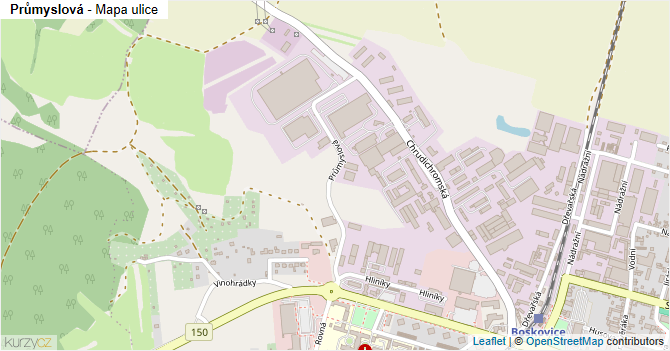 Průmyslová - mapa ulice