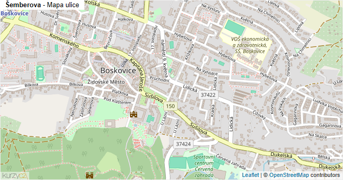 Šemberova - mapa ulice
