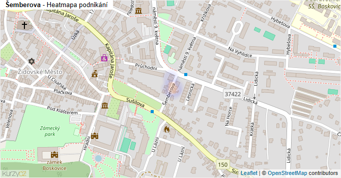 Šemberova - mapa podnikání