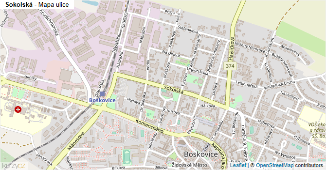 Sokolská - mapa ulice