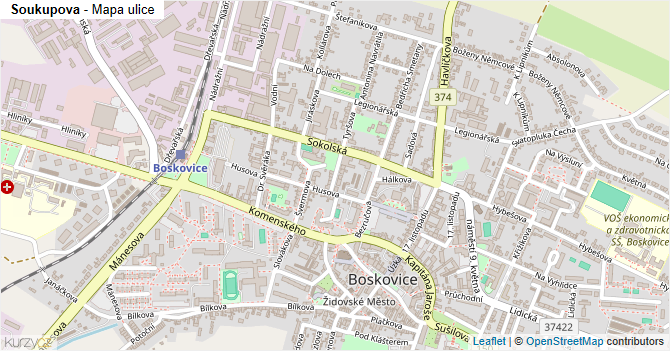 Soukupova - mapa ulice