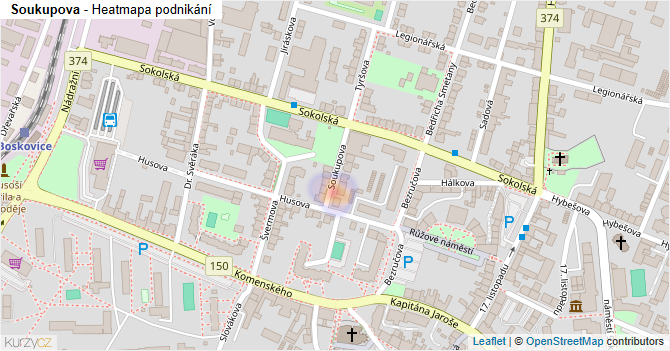 Soukupova - mapa podnikání