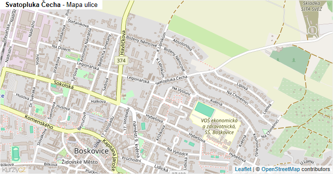 Svatopluka Čecha - mapa ulice