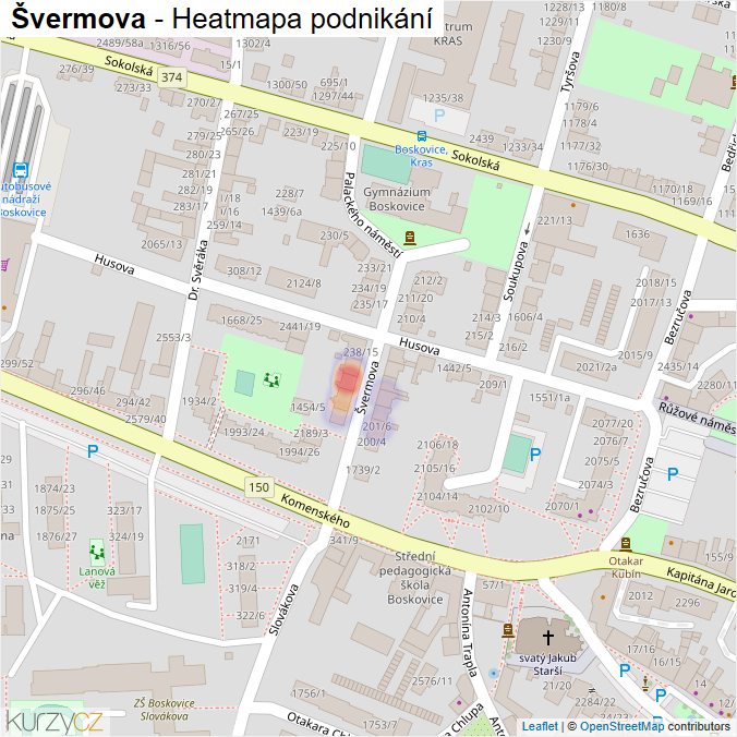 Mapa Švermova - Firmy v ulici.