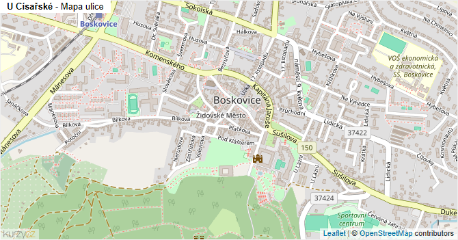 U Císařské - mapa ulice