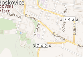 U Lázní v obci Boskovice - mapa ulice