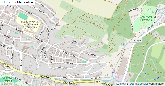 U Lomu - mapa ulice