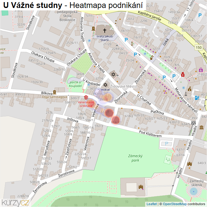 Mapa U Vážné studny - Firmy v ulici.