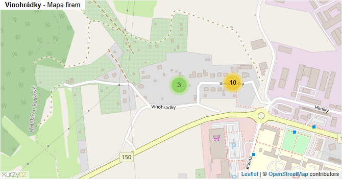 Vinohrádky - mapa firem