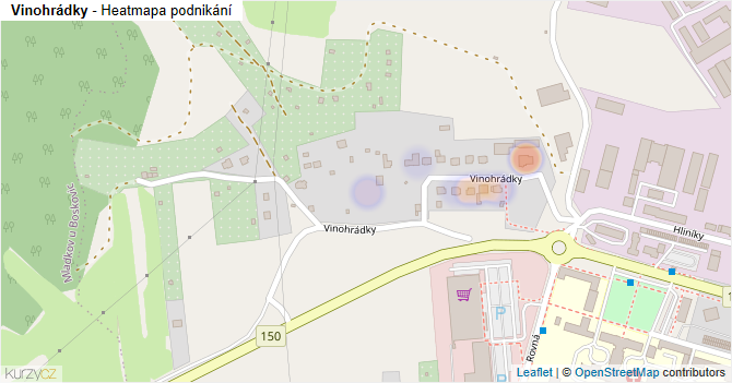 Vinohrádky - mapa podnikání