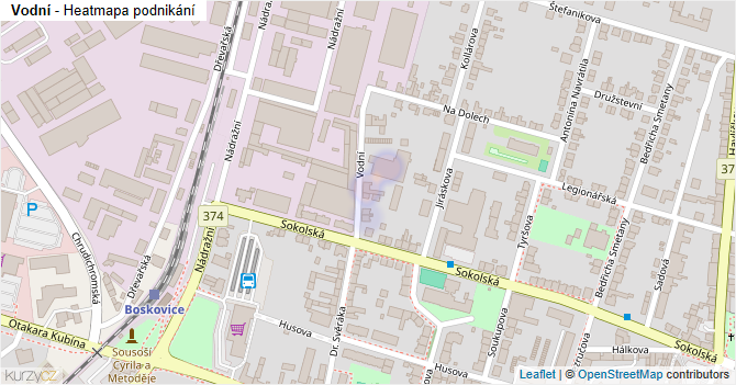 Vodní - mapa podnikání