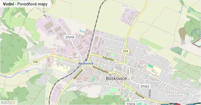 Vodní - záplavové mapy stoleté vody