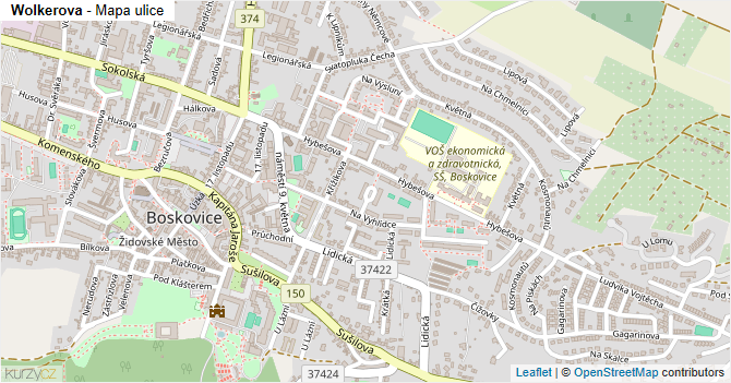 Wolkerova - mapa ulice