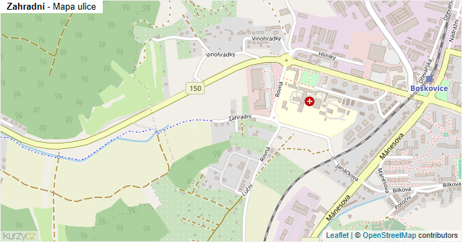 Zahradní - mapa ulice