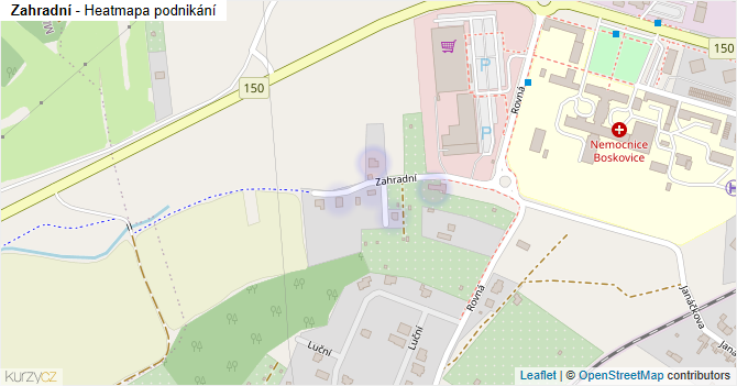 Zahradní - mapa podnikání